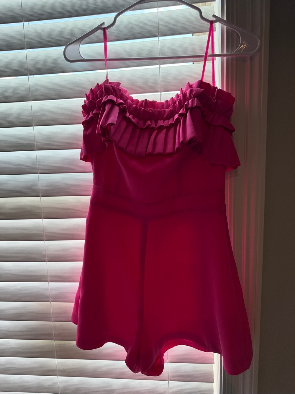 DO+BE Hot Pink Ruffle Strap Romper